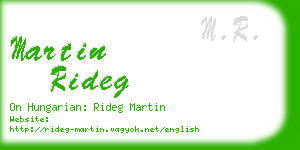 martin rideg business card